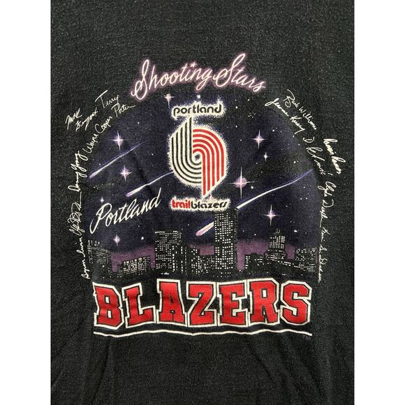 America’s Finest Portland Trailblazers Shooting Stars Black T-Shirt Size XL - Picture 4 of 8